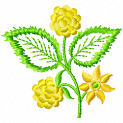 Flowers And Tree Embroidery Design 11